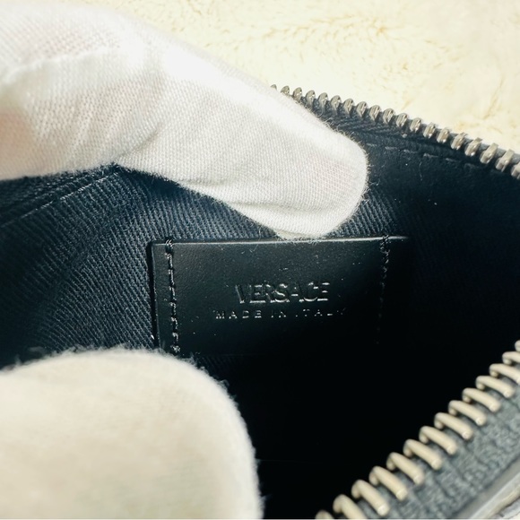 Versace La Greca Pouch Signature Logo Modular Rectangular Unisex 5.75”x4.5” - Picture 10 of 11